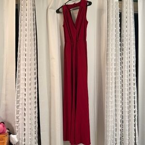Elegant Red Sleeveless jumpsuit